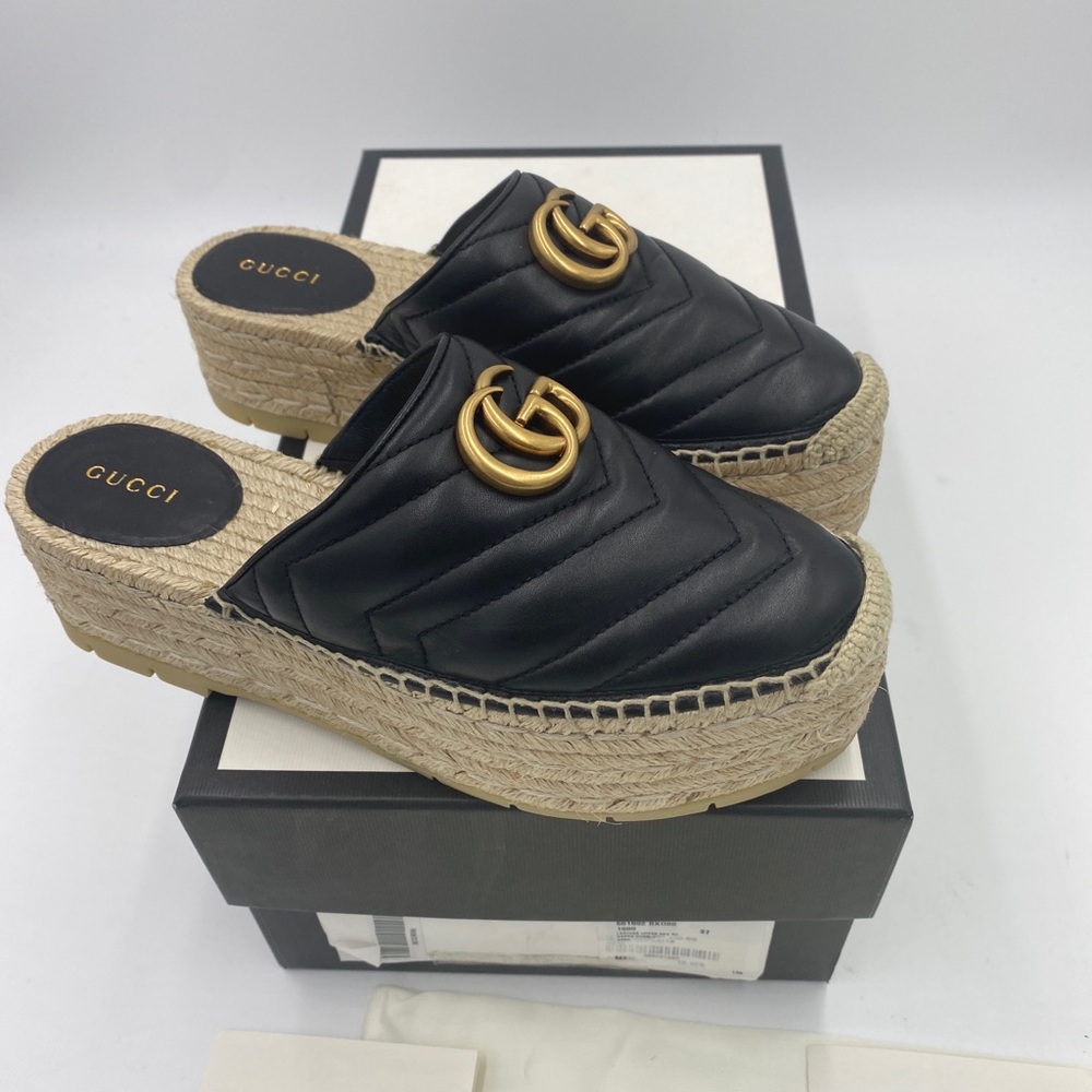 Women’s Gucci marmont platform espadrille sandals size 37 made in Spain